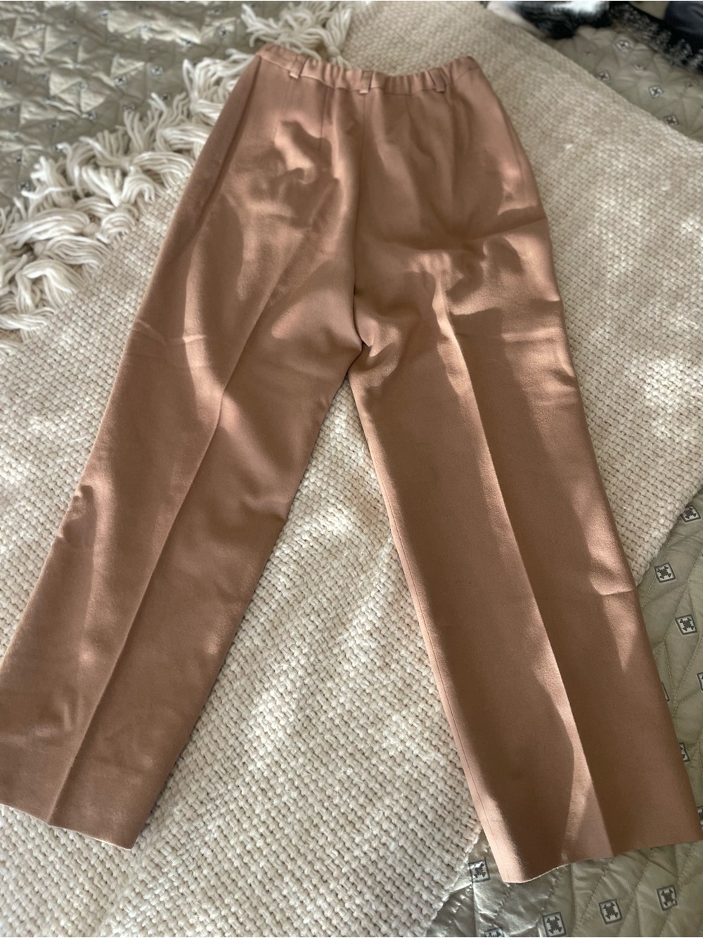 Pendleton High-Rise Camel Pleated Wool Trousers - Picture 6 of 9